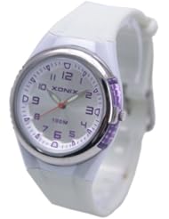 XONIX Waterproof Ladies White Rubber Strap Analog Luxury Sport Watch RL-004