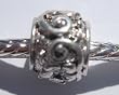 Murano Style Antique Silver Plated Spacer Bead Fits Pandora Stamped Flowers (1)