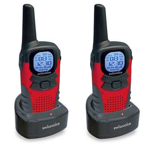 Swissvoice - Twintop 400 - Talkie walkie - Ecran retroeclaire - 8 canaux / 38 sous-canaux CTCSS - Fonction VOX - Rouge