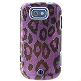 Hard Snap-on Shield BLACK With PURPLE LEOPARD Design Faceplate Cover Sleeve ....