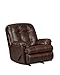 Simmons Walnut Genuine Leather Power Motion Rocker Recliner