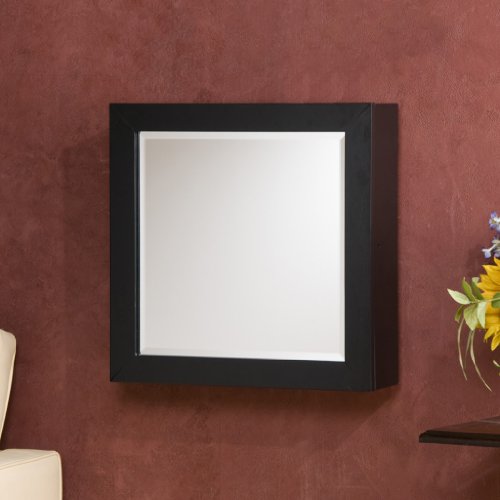 Black Square Wall Mount Jewelry Armoire Mirror Storage Js7973 Sei