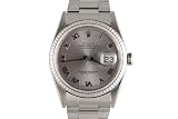 Rolex Mens Stainless Steel Datejust Silver Dial Oyster Band