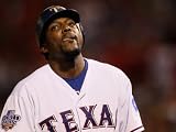 San Francisco Giants v Texas Rangers, Game 4: Vladimir Guerrero Photographic Poster Print by Elsa ., 12x16