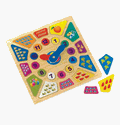 Wooden Clock and Numbers Puzzle