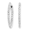 14K White Gold 3/4 ct. Diamond "In and Out" Hoop Earrings