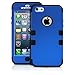 iPhone 5 Case, MagicMobile® Hybrid Impact Two Layers of Protection Hard Plastic and Soft Silicone Case [ Blue - Black ]