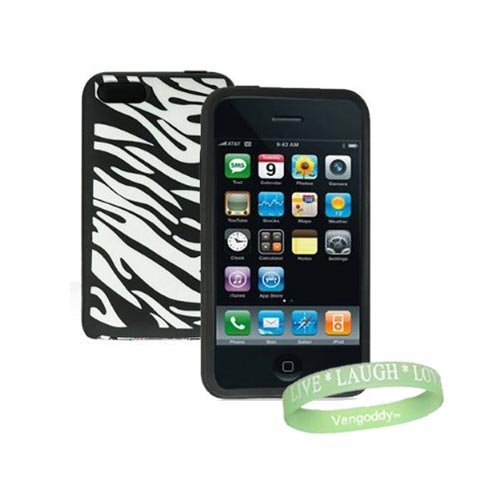 Apple Ipod Touch 8 GB / 32 GB / 64 GB 3rd Generation 3G ( Newest Version ) Zebra Print Silicone Skin Case cover + Vangoddy TM, Live*Laugh*Love wrist band!!!