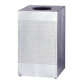 Designer Silhouette Open Top 16-Gallon Trash Receptacle, Stainless Steel URISC14SSPL