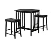 Homelegance Scottsdale 3-Piece Counter Table and Stool Set, Black