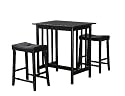 Homelegance Scottsdale 3-Piece Counter Table and Stools, Black