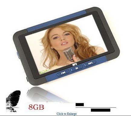 BG EB Real 8GB MP3 MP4 MP5 Media Player 3.0'' TFT Screen Support AVI MPEG RMVB FM Ebook TV Out