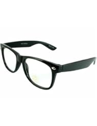 Nerd Glasses Buddy Holly Wayfarer Black Frame Clear Lens