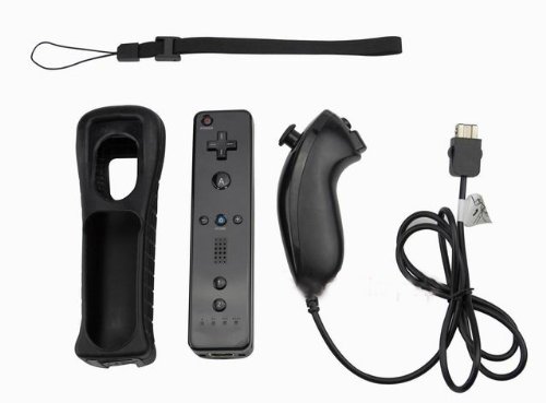 black MOTION PLUS+remote CONTROLLER+NUNCHUCK