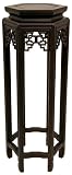 Asian Furniture & Decor - 28" Qing Chinese Rosewood Hexagonal Pedestal & Display Stand