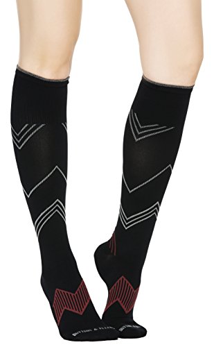 Chevron Compression Socks Womens & Mens - Pair of Medical Grade 20-30 mmHg Graduated Sock Support Stockings - Ideal for Running & Athletic Wear, Pregnancy/Maternity, Flight & Travel