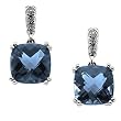 14K White Gold London Blue Topaz and Diamond Earrings