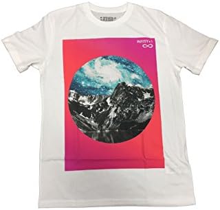 Forever 21 Men Men's Infinity+1 Outer Space Globe Mountain Design T Shirt Small White