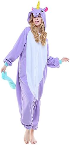 Miss Kitty Adult Onesie Purple Unicorn Cosplay Halloween Costume Pajamas S