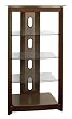 Poundex 5-Tier Glass Top Media Shelf, Chocolate