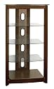 Furniture online: Poundex 5-Tier Glass Top Media Shelf, Chocolate