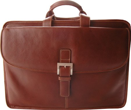 Torino Leather Co. Men's 300 Briefcase,Mahogany Burnished