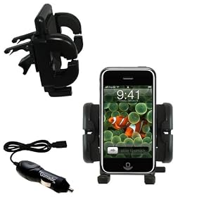 Apple iPod touch Auto Vent Holder with Car Charger - Uses Gomadic TipExchange by Gomadic for the Apple iPod touch