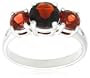 Sterling Silver 3-Stone Garnet Ring, Size 7