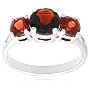 Sterling Silver 3-Stone Garnet Ring
