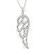 10k White Gold Angel Wing Pendant (1/4 cttw I-J