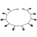 Unique Wedding Gifts Sterling Silver Amethyst Ankle Bracelet Pair 9.5 inches (ganklt046)