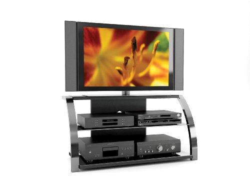 Sonax ML-1444 Gun Metal & Glass TV stand for up to 50