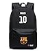 Leplay Fc Barcelona Messi #10 Backpack Schoolbag Soccer World (Black)