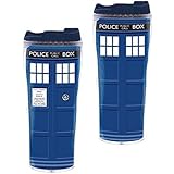 Doctor Who Travel Coffee Mug - Dr Who TARDIS Insulated Tumbler Cup - 12 oz