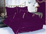 15PCS PURPLE VELVET SATIN COMFORTER BED IN A BAG QUEEN