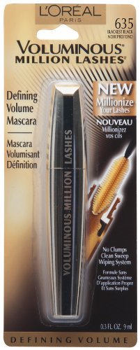 L'Oreal Paris Voluminous Million Lashes Mascara, Blackest Black, 0.3 Fluid Ounce