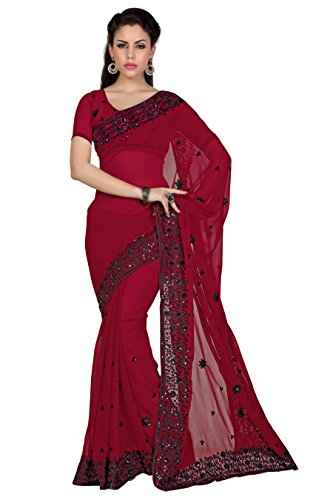 Designersareez women s faux georgette saree free size b…