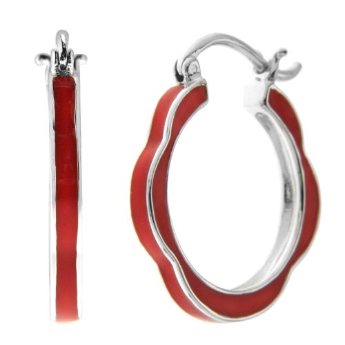 red hoop earrings