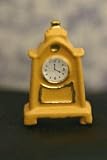 Dollhouse Miniature Yellow Mantle Clock