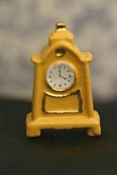 Dollhouse Miniature Yellow Mantle Clock