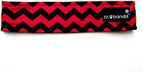 Fit Bandit, No Slip Headband, Red & Black Chevron