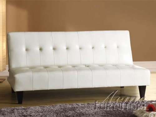 Acme 05858C Conrad Adjustable Sofa, White Polyurethane Finish