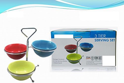 3 Tier Chrome Serving Bowls With Handle