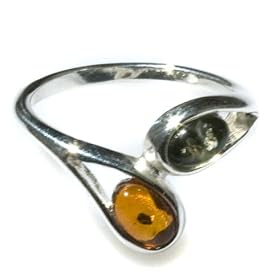 Sterling Silver Multi-Color Amber Twig Collection Ring Sterling Silver Multi-Color Amber Twig Collection Ring