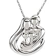 Sterling Silver Inspirational Blessings 3-Child Family Necklace