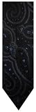 Men's Nicole Miller New York Paisley Neck Tie Black Blue and Charcoal