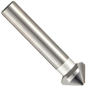 Magafor 8431 Series Cobalt Steel Single-End Countersink, Uncoated (Bright) Finish, 3 Flutes, 90 Degrees, Round Shank, 0.197" Shank Diameter, 0.248" Body Diameter