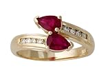 41aR4ZtH8TL. SL160  Ruby and Diamond Pear Shaped Ring in 14K Yellow Gold