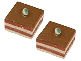 美濃焼 手作り ケーキレスト (箸置き) BR 正角 2個セット 3-420の画像