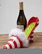 Resin Candy Cane High Heel Wine Bottle Holder Resin Candy Cane High Heel Wine Bottle Holder